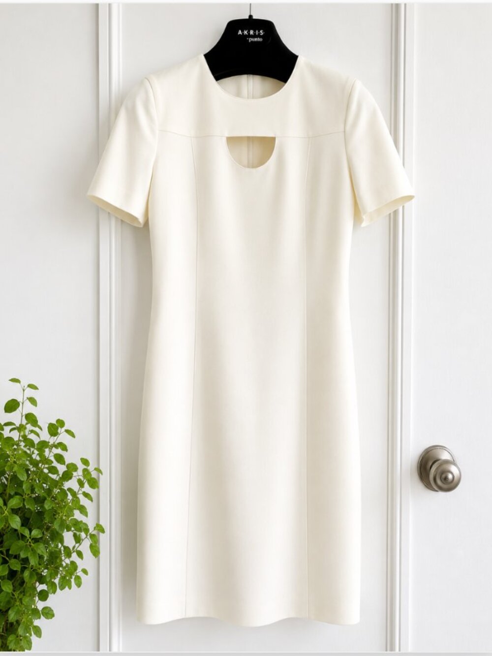 Akris Punto Ivory Wool Blend Sheath Dress Size 2 Swiss Designer NWT